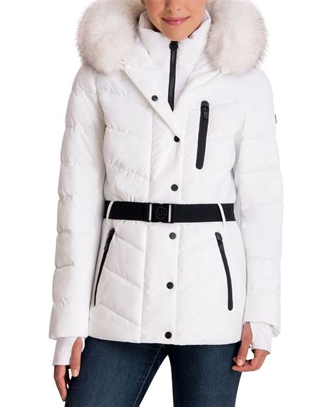 macys michael kors faux fur trim puffer coat|Faux Fur Trim Puffer Jacket .